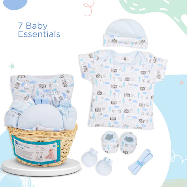 Mee Mee's Pampering Gift Set for New Borns (6 pcs, Blue)