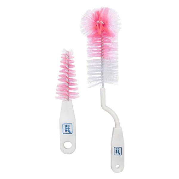 Mee Mee 360° Movable Silicone Bristle Baby Feeding Bottle & Nipple Cleaning Brush | Ergonomic Handle | Easy to Clean Bottle Corners for Narrow Neck & Wide Neck | BPA Free, Easy Hanging Storage | Pink