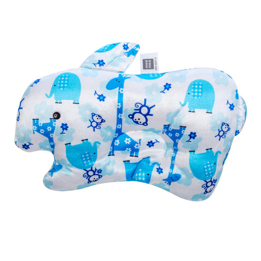 Breathable Baby Pillow with Head Support (White Blue)