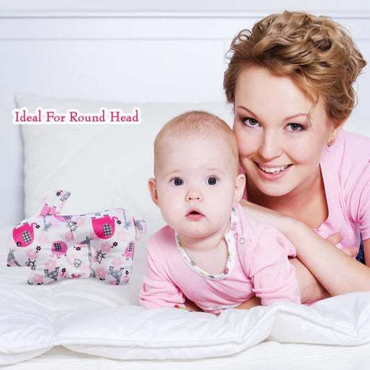 Breathable Baby Pillow with Head Support (White Pink)