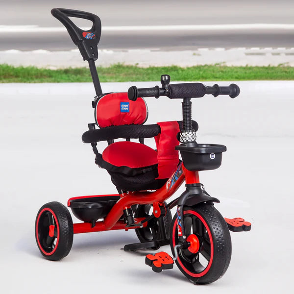 Baby Tricycle with Easy Grip Handle, Storage Baskets, Cushioned Seat, Antislip Wheels