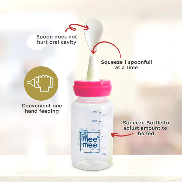 Mee Mee Baby Feeding Bottle with Spoon 0 Months to 3 Years Baby