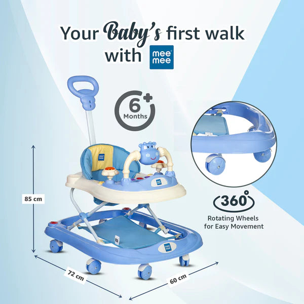 Baby Walker with Adjustable Height and Push Handle Bar