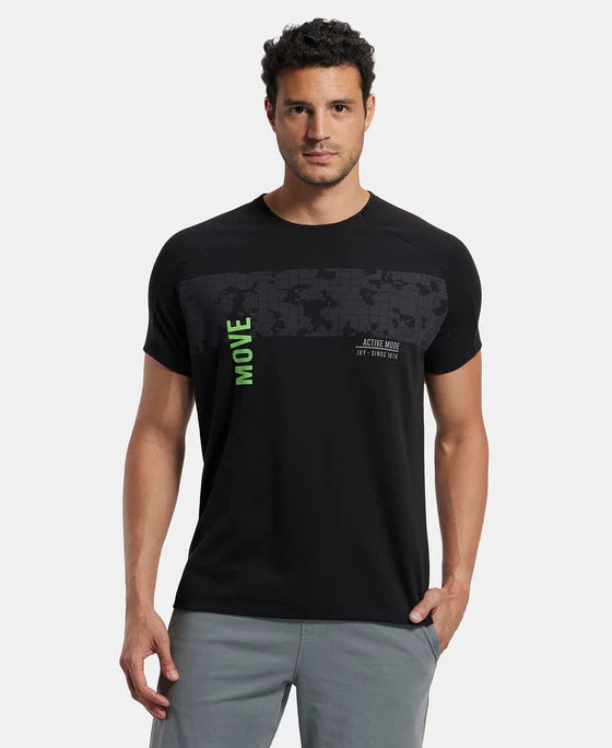 #MV02 Super Combed Cotton Blend Graphic Printed Round Neck Half Sleeve T-Shirt with Stay Fresh Treatment