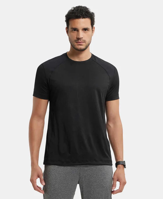 #MV15 Microfiber Fabric Round Neck Half Sleeve T-Shirt with Breathable Mesh