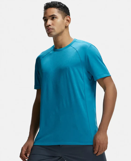 #MV15 Microfiber Fabric Round Neck Half Sleeve T-Shirt with Breathable Mesh