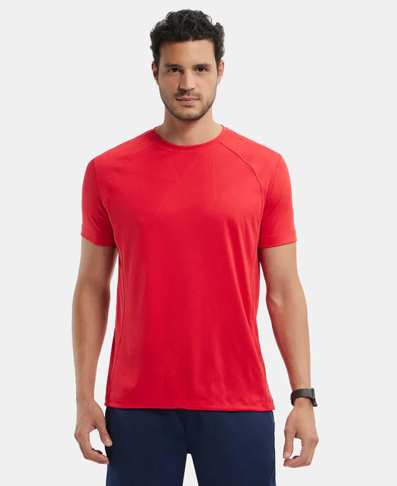 #MV15 Microfiber Fabric Round Neck Half Sleeve T-Shirt with Breathable Mesh