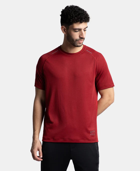 #MV16 Lightweight Microfiber Solid Round Neck Half Sleeve T-Shirt with Breathable Mesh