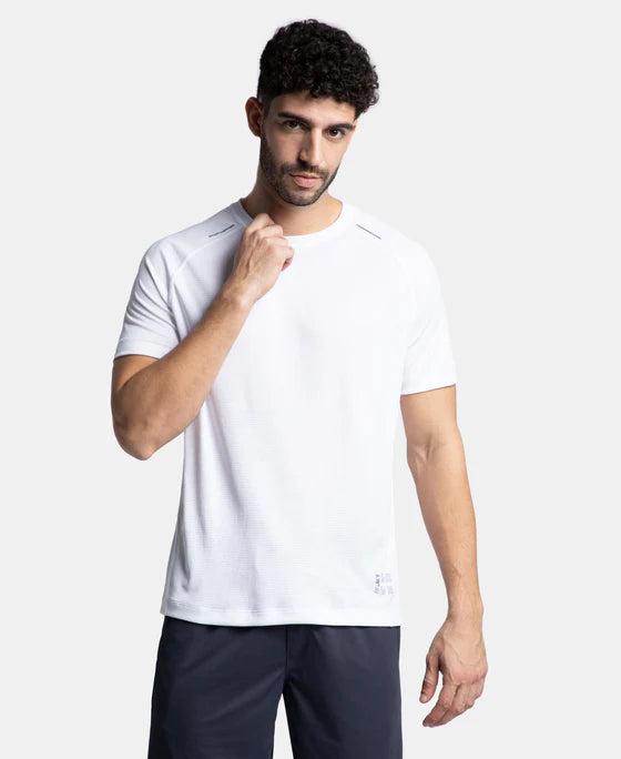 #MV16 Lightweight Microfiber Solid Round Neck Half Sleeve T-Shirt with Breathable Mesh