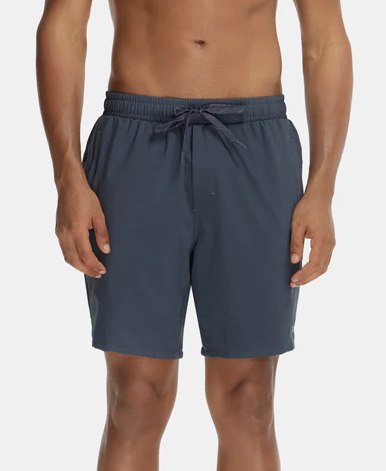 #MV20 Recycled Microfiber Elastane Stretch Solid Shorts with Zipper Pockets and StayFresh Treatmen