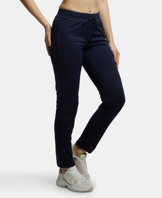 #MW54 Microfiber Fabric Straight Fit Trackpants with Side Zipper Pockets