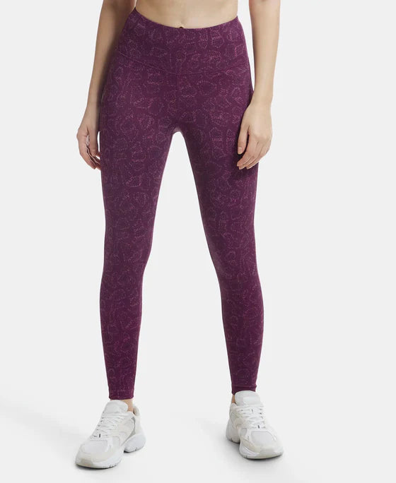 #MW68 Microfiber Elastane Stretch Performance 7/8th Leggings with Broadwaistband & Back Pocket