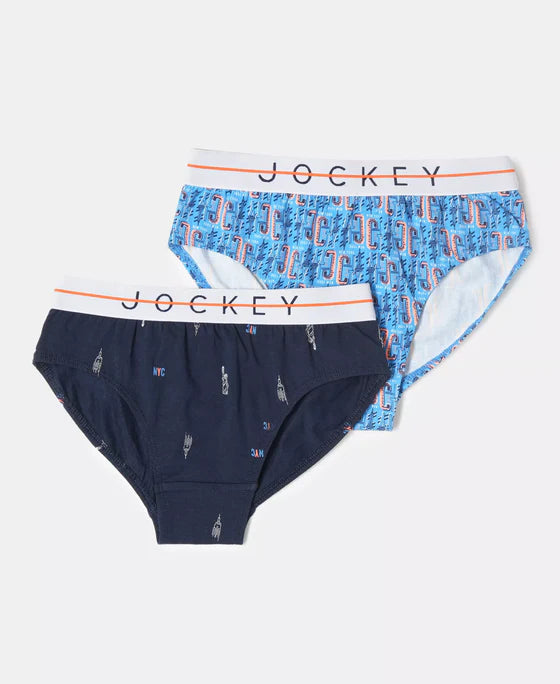 #NB01 Super Combed Cotton Elastane Stretch Printed Brief with Ultrasoft Waistband