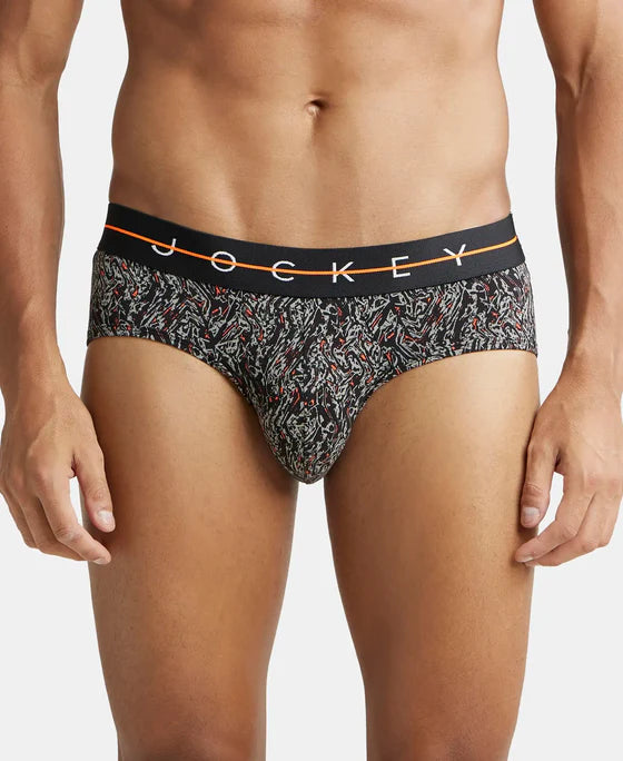 #NY01 Super Combed Cotton Elastane Printed Brief with Ultrasoft Waistband