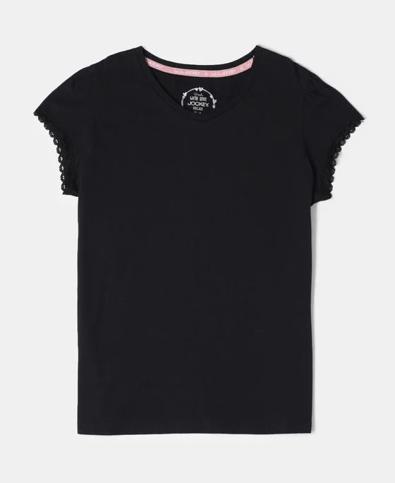 #RG01 Girl's Super Combed Cotton Solid Short Sleeve T-Shirt