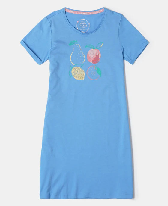 #RG09 Girl's Super Combed Cotton Graphic Printed Dress -