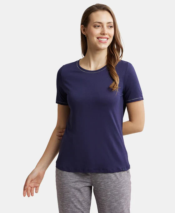 #RX71 Micro Modal Cotton Relaxed Fit Round neck Half Sleeve T-Shirt -