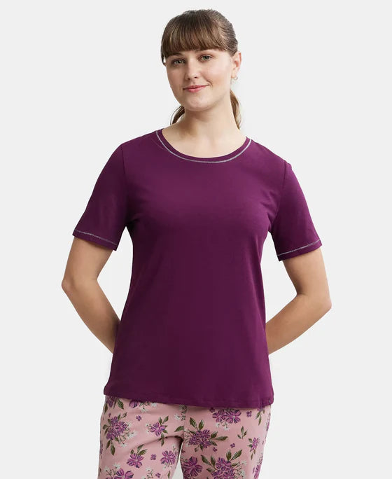 #RX71 Micro Modal Cotton Relaxed Fit Round neck Half Sleeve T-Shirt -