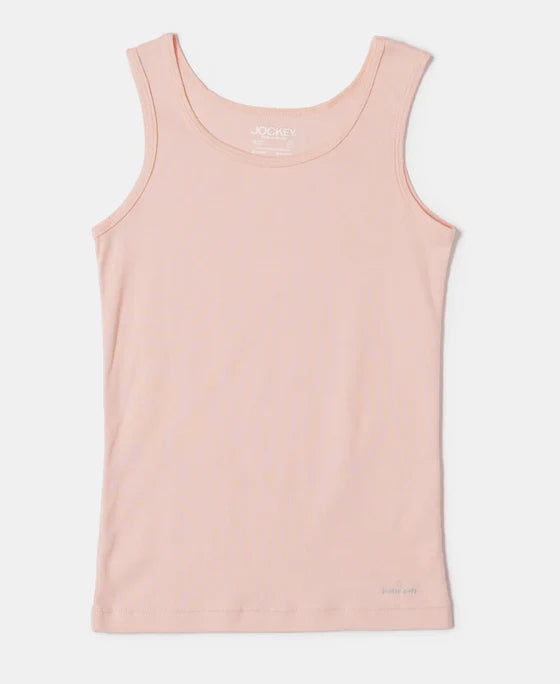 #SG02 Girl's Super Combed Cotton Rib Solid Inner Tank Top