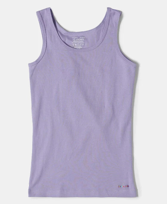 #SG02 Girl's Super Combed Cotton Rib Solid Inner Tank Top