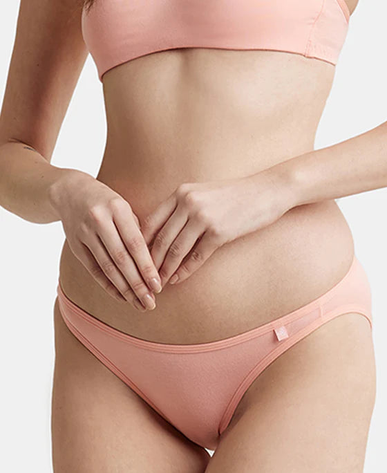 #SS02 Super Combed Cotton Elastane Stretch Low Waist Bikini With Concealed Waistband and StayFresh Treatment