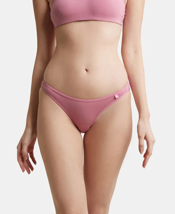 #SS02 Super Combed Cotton Elastane Stretch Low Waist Bikini With Concealed Waistband and StayFresh Treatment