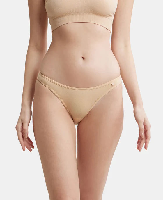#SS02 Super Combed Cotton Elastane Stretch Low Waist Bikini With Concealed Waistband and StayFresh Treatment