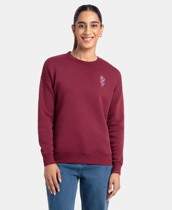 #U109 Super Combed Cotton Rich Fleece Fabric Printed Sweatshirt with Drop Shoulder Styling