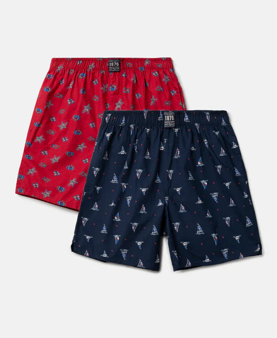 #UB08 Super Combed Mercerized Cotton Woven Fabric Printed Boxer Shorts