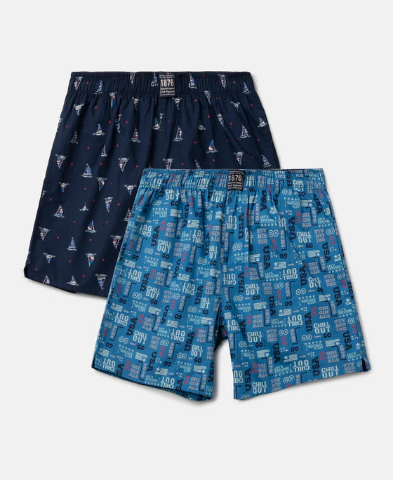 #UB08 Super Combed Mercerized Cotton Woven Fabric Printed Boxer Shorts
