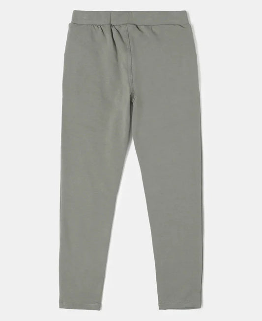 #UG22 Girl's Super Combed Cotton Elastane Stretch French Terry Solid Jeggings