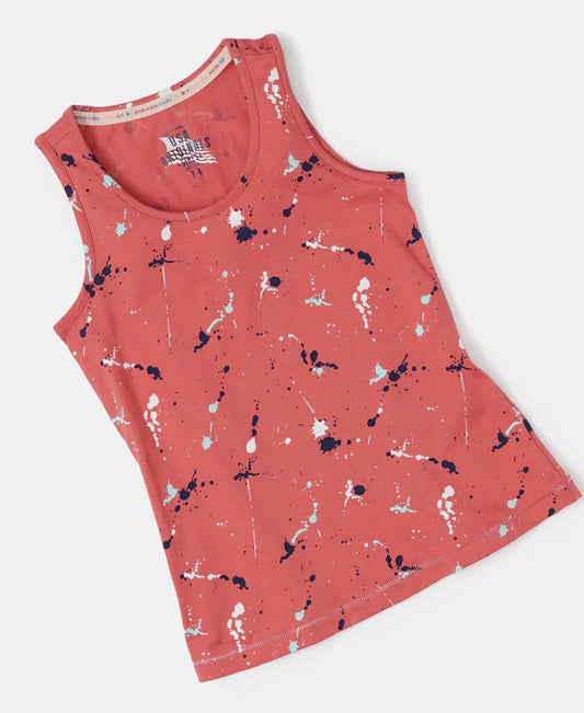 #UG36 Girl's Super Combed Cotton Printed Tank Top