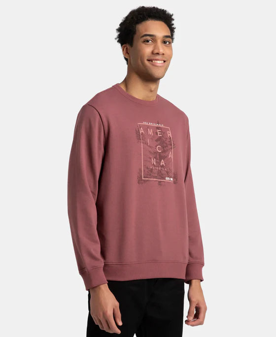 #UM51 Super Combed Cotton Rich French Terry Printed Sweatshirt with Ribbed Cuffs