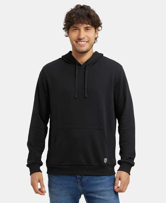 #UM54 Super Combed Cotton Rich French Terry Hoodie Sweatshirt with Ribbed Cuffs