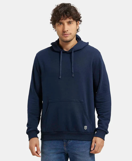 #UM54 Super Combed Cotton Rich French Terry Hoodie Sweatshirt with Ribbed Cuffs