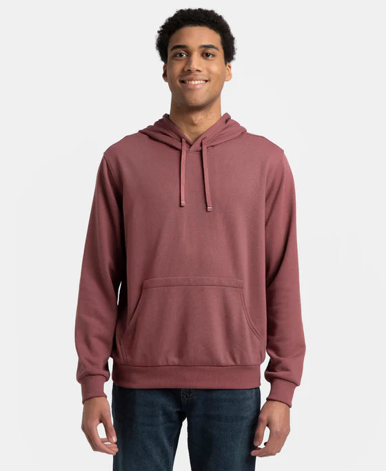 #UM54 Super Combed Cotton Rich French Terry Hoodie Sweatshirt with Ribbed Cuffs