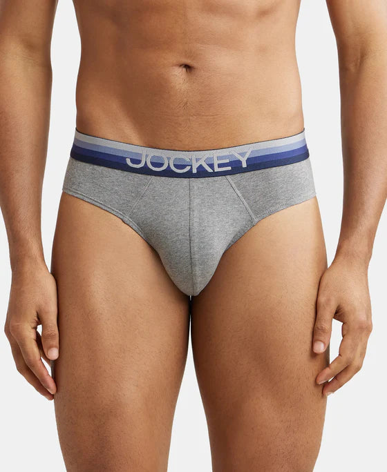 #US07 Super Combed Cotton Elastane Stretch Solid Brief with Ultrasoft Waistband -