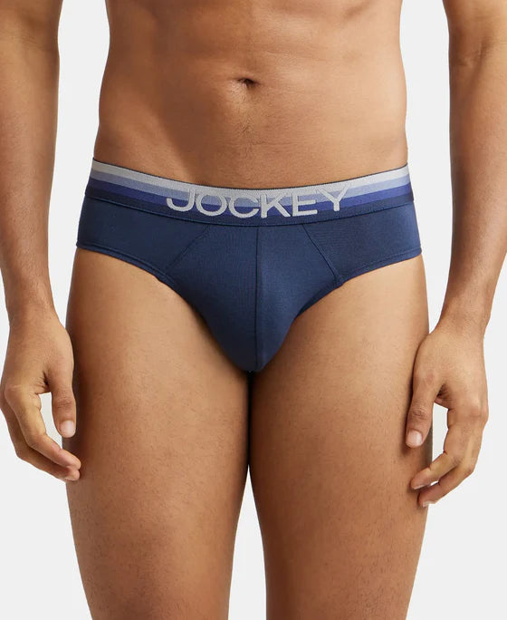 #US07 Super Combed Cotton Elastane Stretch Solid Brief with Ultrasoft Waistband -