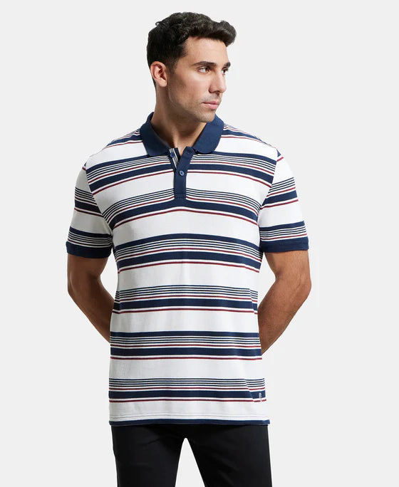 #US93 Super Combed Cotton Rich Striped Polo T-Shirt