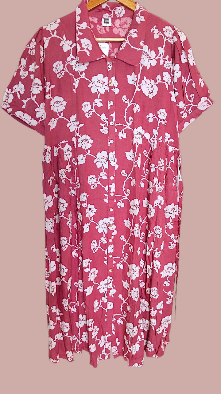 MEE MEE Printed Rayon Maternity Dress – Stylish, Comfortable & Nursing-Friendly