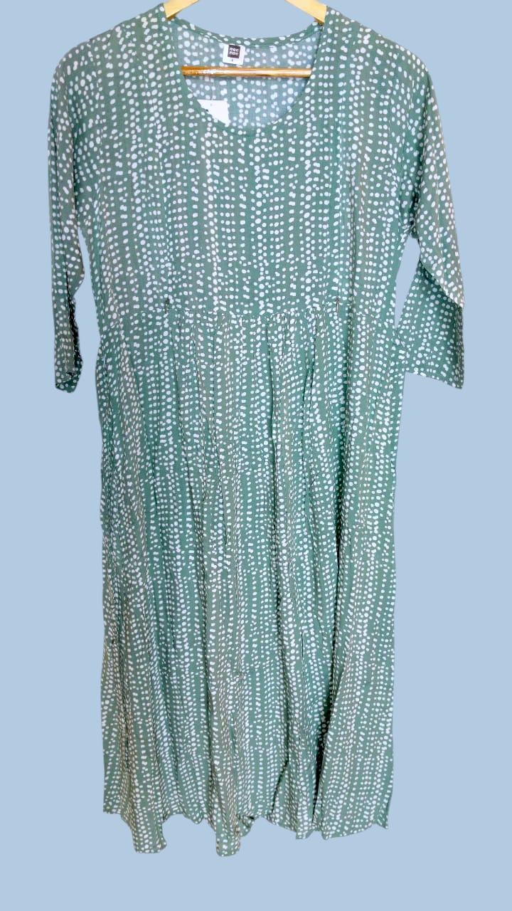 MEE MEE Printed Rayon Maternity Dress – Stylish, Comfortable & Nursing-Friendly