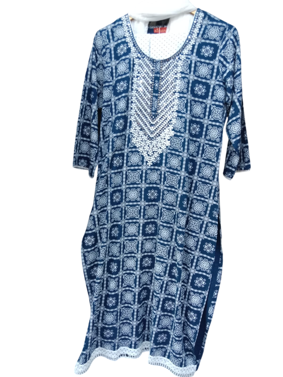 blue, white printed kurta with trouser#KS-S25-SK-0572