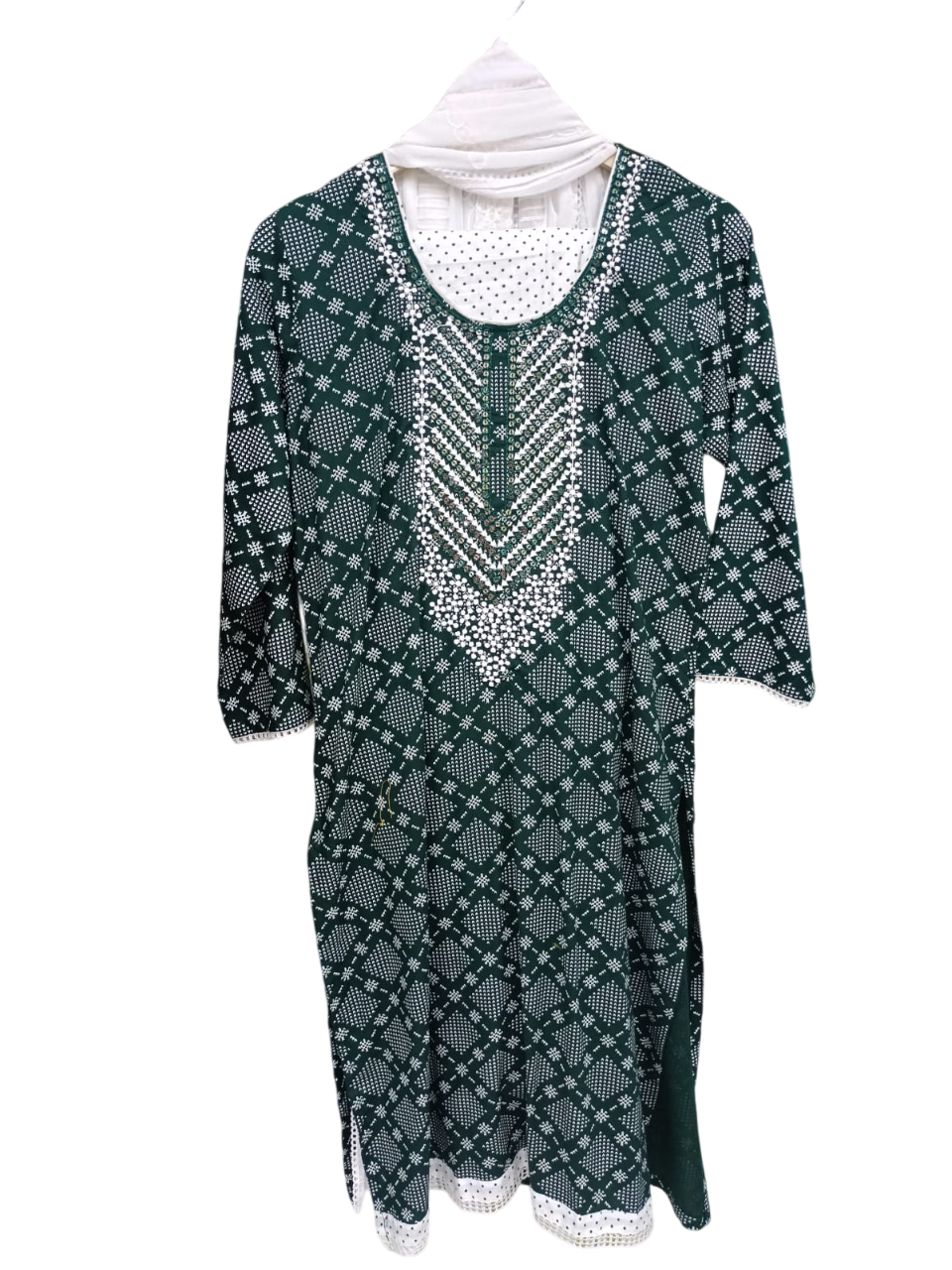 green, white printed kurta with trouser #KS-S25-SK-0576