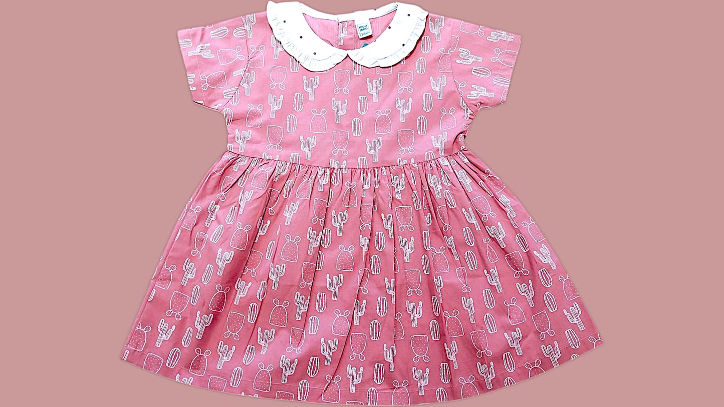 Meemee Charming Grey Cotton Frock for Baby Girls