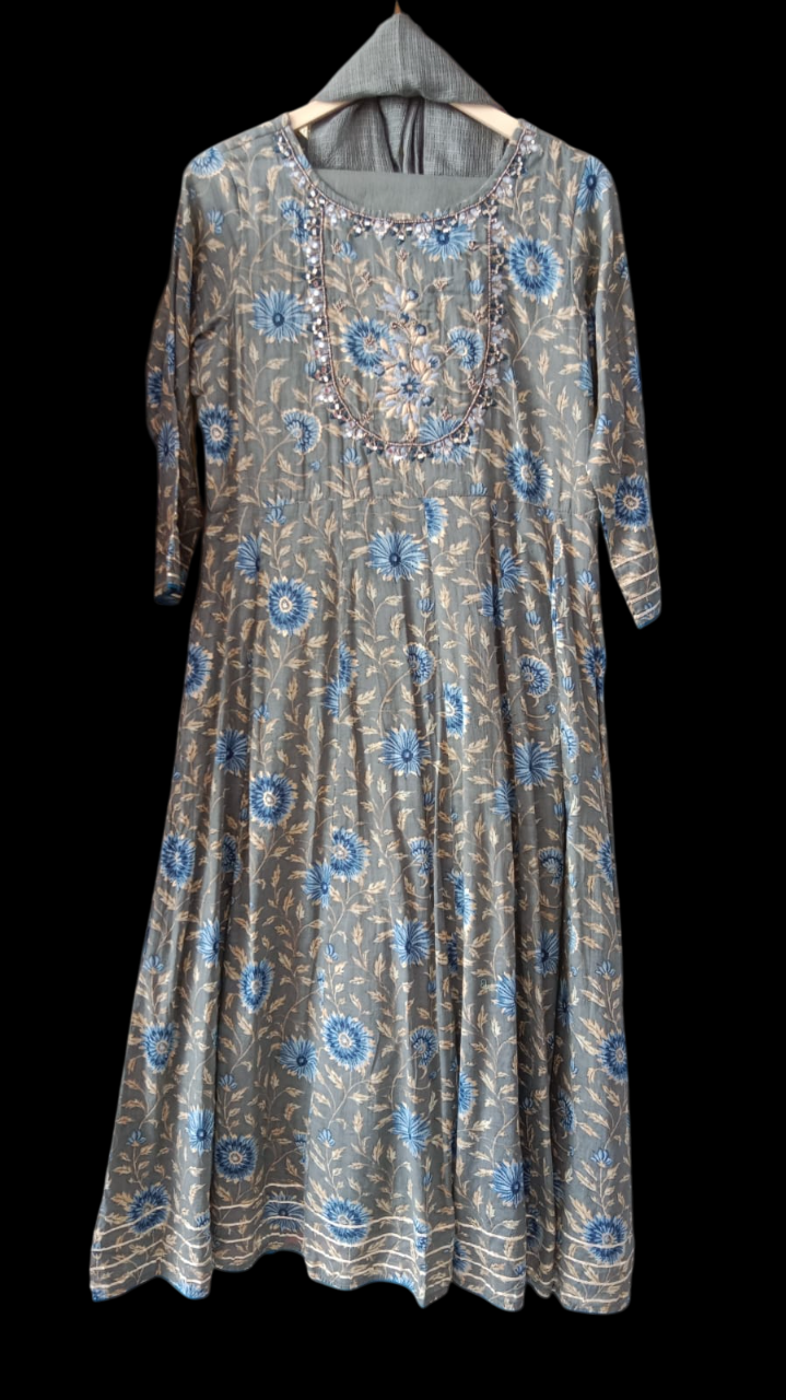 Grey, Kurta with Trousers & Dupatta #KS-A24-SK-0920