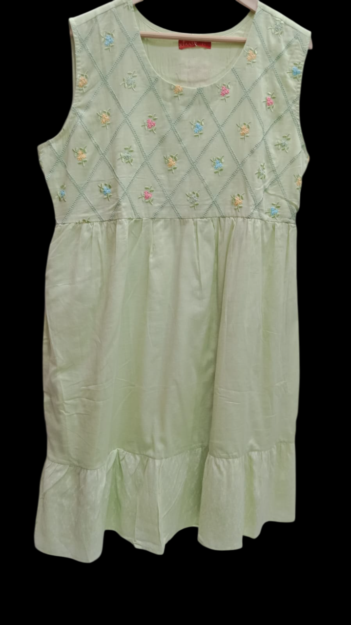 cotton fit and flare dress features a sleeveless #KS-S25-DR-0012