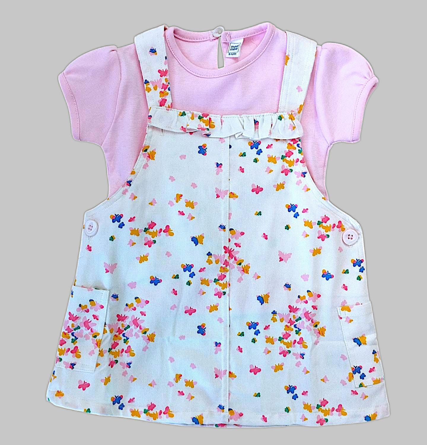 Mee Mee Dark Pink Denim Pinafore Set