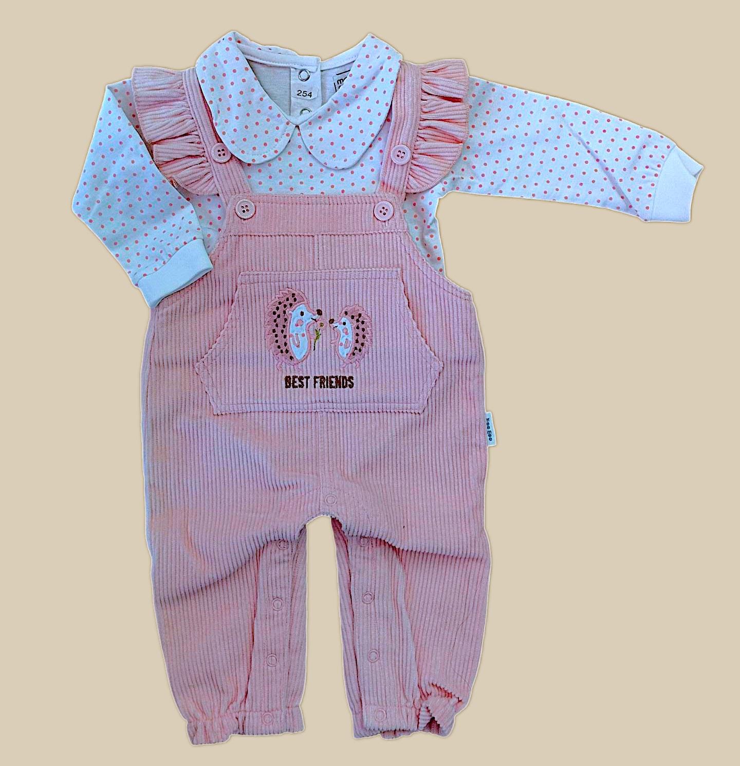 Printed Fleece Romper For Girls - (Pink)
