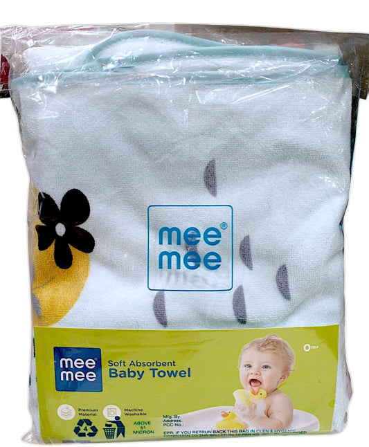 Mee Mee Micro Fiber Baby Bath Towel for New Born | Wash Cloth, Quick Absorbent, Extra Soft Cotton Towels for Kids/Toddlers/Infants/Babies,