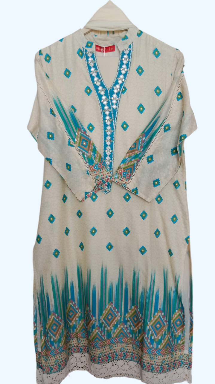 Blue, Kurta with Trousers &; simple Dupatta #KS-A24-SK-0341